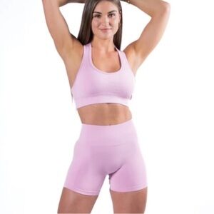 Alphalete SET Amplify Short & Revival Sports Bra Pink Bloom XS